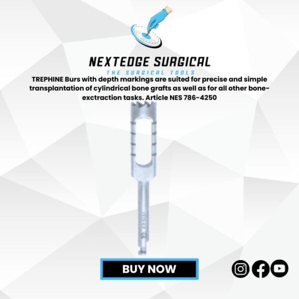 TREPHINE Burs with depth markings are suited for precise and simple transplantation of cylindrical bone grafts as well as for all other bone-exctraction tasks. Article NES 786-4250