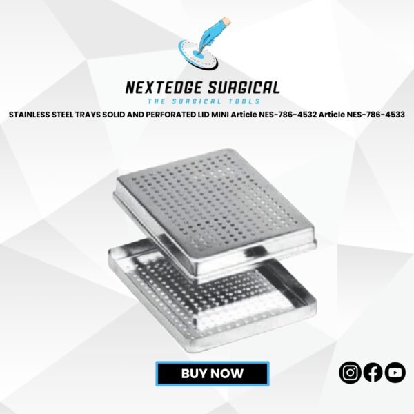 STAINLESS STEEL TRAYS SOLID AND PERFORATED LID MINI Article NES-786-4532 Article NES-786-4533