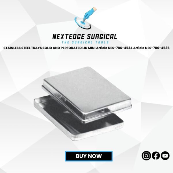 STAINLESS STEEL TRAYS SOLID AND PERFORATED LID MINI Article NES-786-4534 Article NES-786-4535