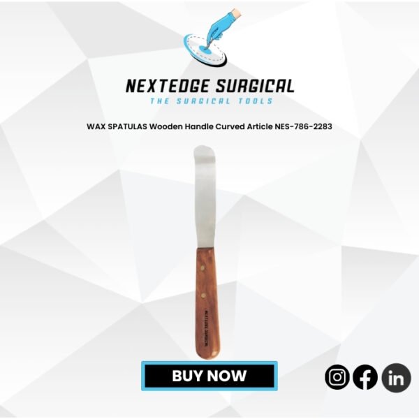 WAX SPATULAS Wooden Handle Curved Article NES-786-2283