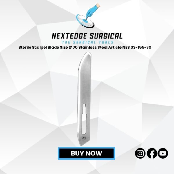 Sterile Scalpel Blade Size # 70 Stainless Steel Article NES 03-155-70