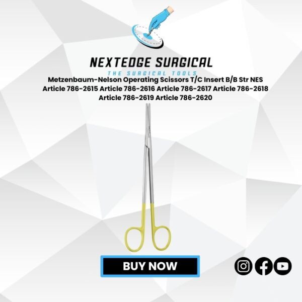 Metzenbaum-Nelson Operating Scissors T/C Insert B/B Str NES Article 786-2615 Article 786-2616 Article 786-2617 Article 786-2618 Article 786-2619 Article 786-2620