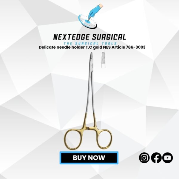 Delicate needle holder T.C gold NES Article 786-3093