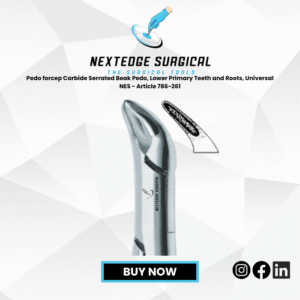 Pedo forcep Carbide Serrated Beak Pedo, Lower Primary Teeth and Roots, Universal NES - Article 786-261